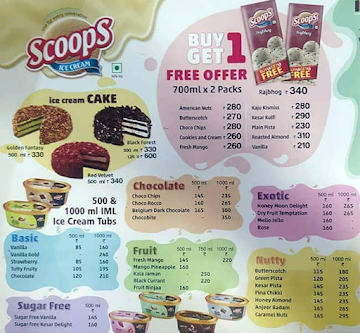 Scoops Ice Cream-Cream Corner menu 