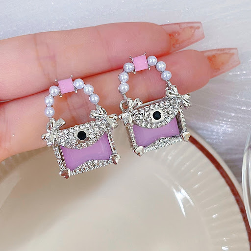 Title 3, Full Diamond Jelly Color Square Crystal Bow Sil...