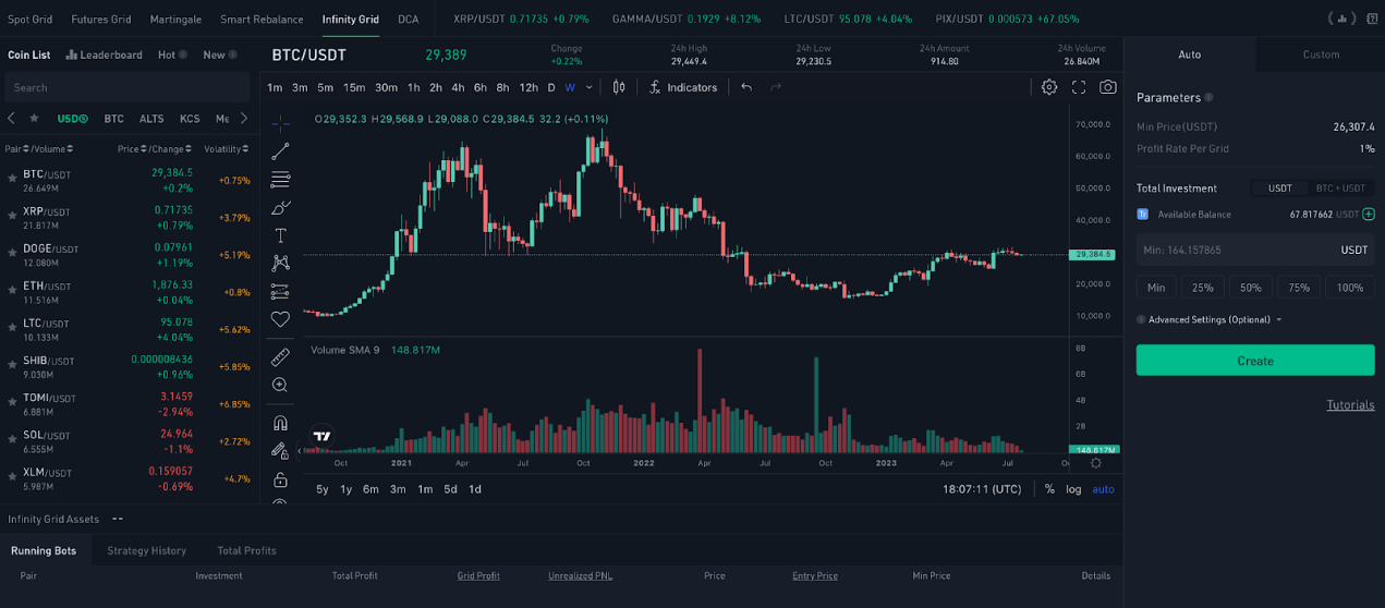 Infinity Grid Trading Bot - Pro Version (Web)