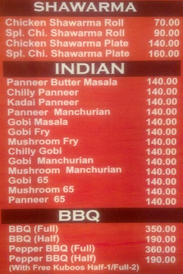 R K Biriyani menu 