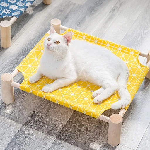 Durable Canvas Cat Bed House Elevated Cat Hammocks Cushion Wood Canvas Cat Lounge Bed for Small Dogs Cats House Pet Prod