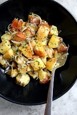 Roasted Potato Salad was pinched from <a href="http://www.saveur.com/article/Recipes/Roasted-Potato-Salad-with-Sour-Cream-and-Shallots" target="_blank">www.saveur.com.</a>