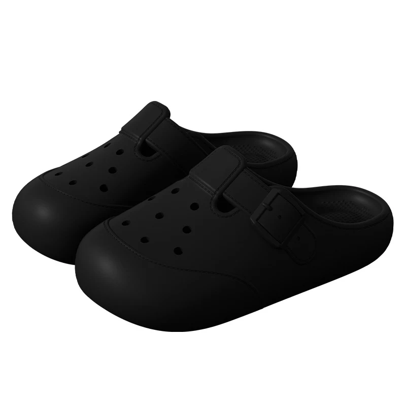 Nuove scarpe forate estive con fibbia, zoccoli da giardino esterni, pantofole antiscivolo per interni e casa.