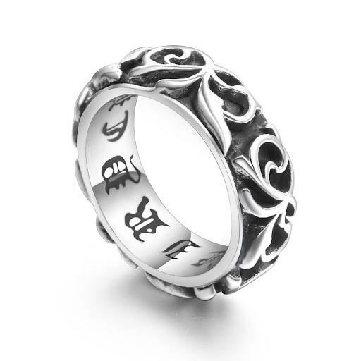 Title 5, Classical Pattern Personalized Retro Ring Add a...