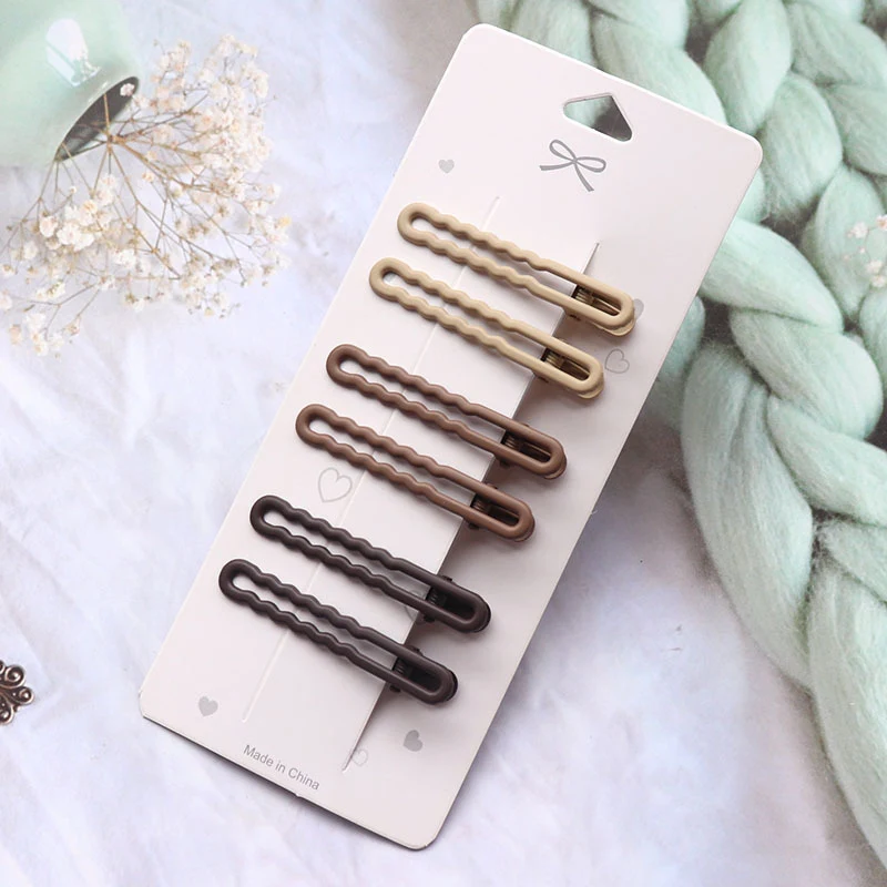 Mollettine Serie Colore Caffè per Ragazza, Clip Laterale a Becco d'Anatra, Stile Influencer, Accessori Capelli Eleganti e Moderni per Tutti i Giorni.