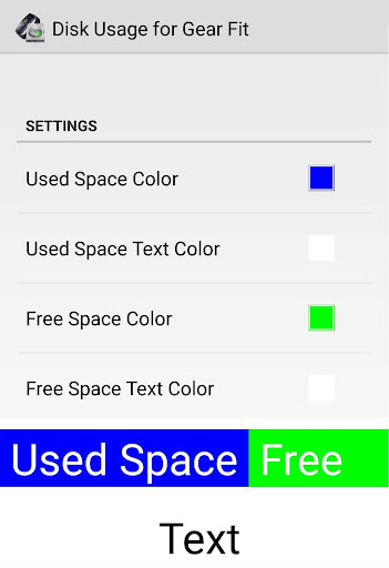 Disk Usage for Gear Fit