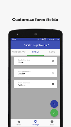 Visitor registration with custom form