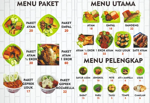 Nasi Uduk Babeh Ali menu 