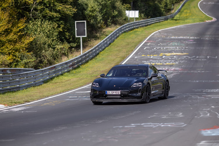 The upcoming Taycan top dog lapped the Nurburgring a whopping 26 seconds faster than the Taycan Turbo S. Picture: SUPPLIED