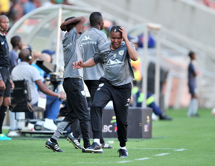 Kgoloko Thobejane, coach of Baroka during the Absa Premiership 2017/18 football match between Baroka and Bidvest Wits at Peter Mokaba Stadium, Polokwane on 22 October 2017.