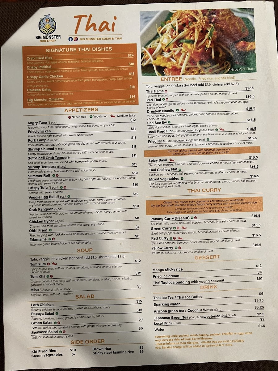 Thai Menu