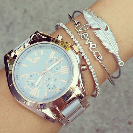 Title 2, English Letters Love Leaves Multi-layer Bracele...