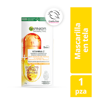 Mascarilla Garnier Skin Active Ampolleta En Tela Efecto Anti Signos De Fatiga x 15 gr  