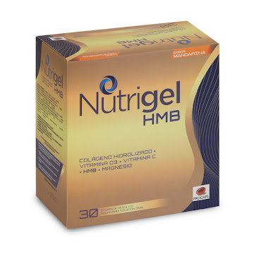 Nutrigel HMB Mandarina Colágeno + Vitamina D3 + Vitamina C + Magnesio Caja x 30 Sobres  