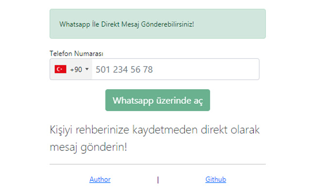 WhatsApp İle Direkt Mesaj