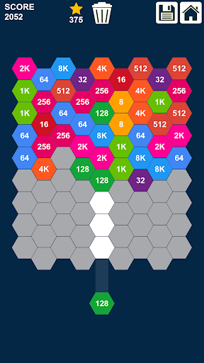 2048 Shoot n Merge Hexagons Hexa Merge Puzzle