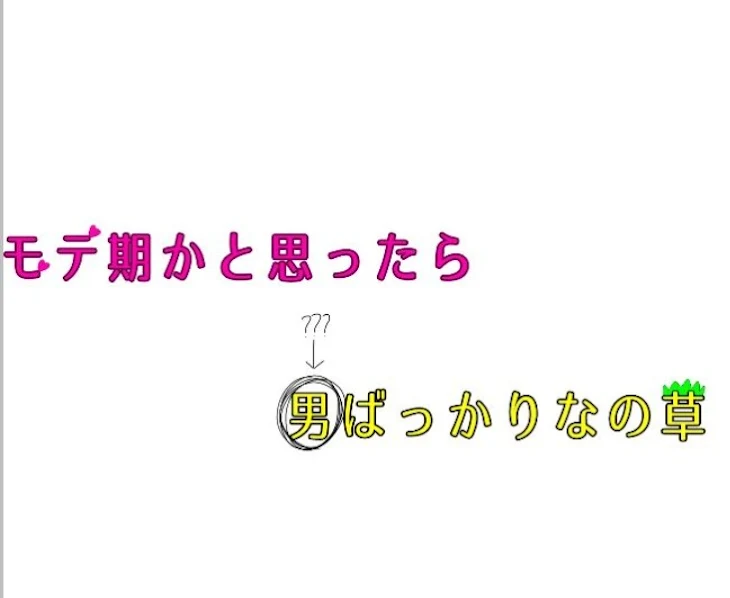 「モテ期かと思ったら男ばっかりなの草」のメインビジュアル