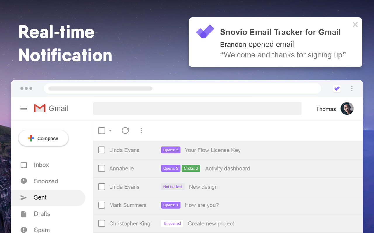 Unlimited Email Tracker by Snov.io Preview image 3