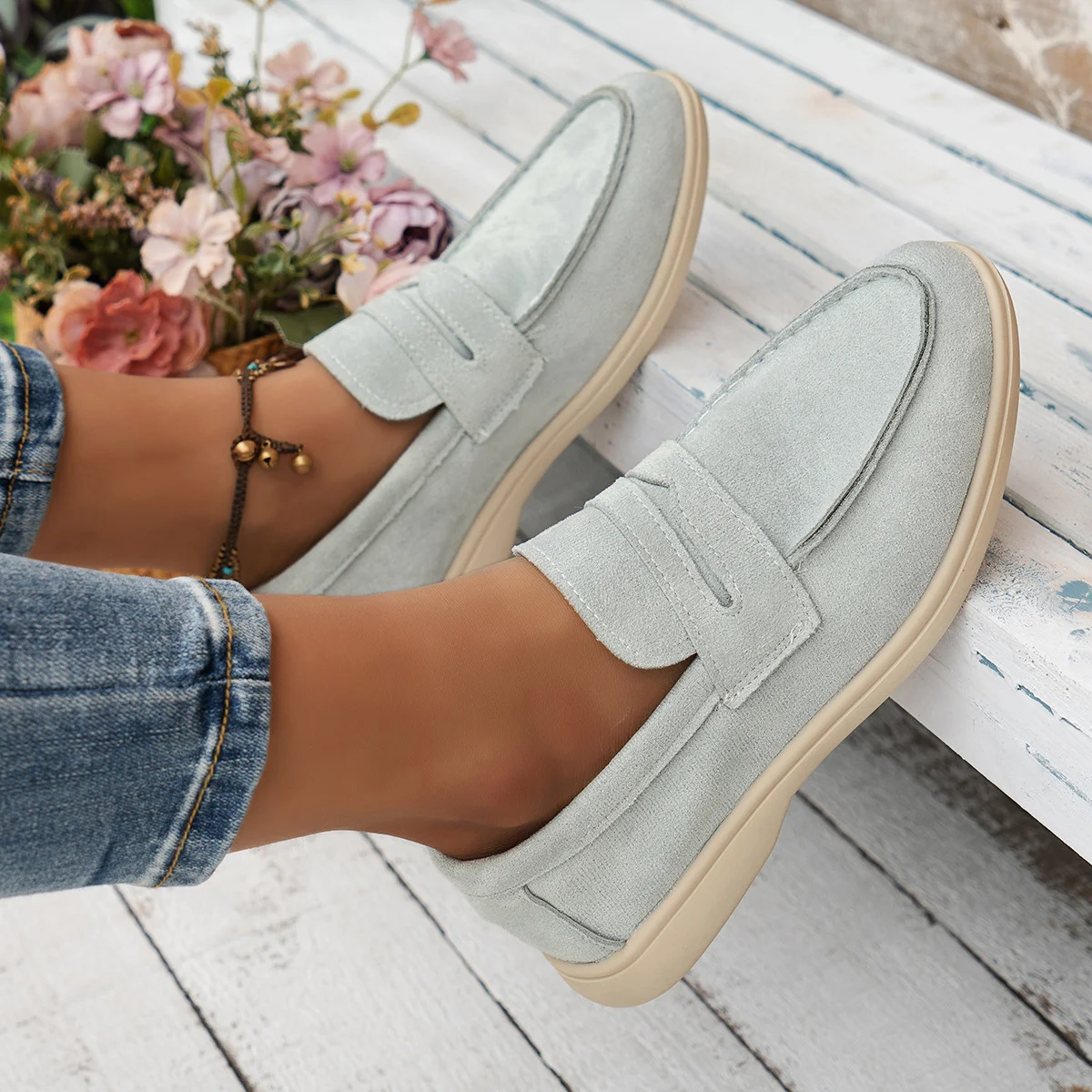 Title 2, Nowe płaskie buty codzienne w stylu retro, bryt...