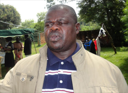 Okiya Omtatah in Teso South last June during the burial of his father, Bonventure Dindi Okiya in Kwangamor village.