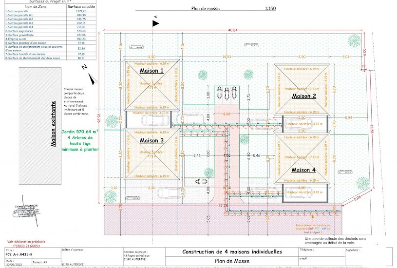  Vente Terrain à bâtir - 1 100m² à Auterive (31190) 