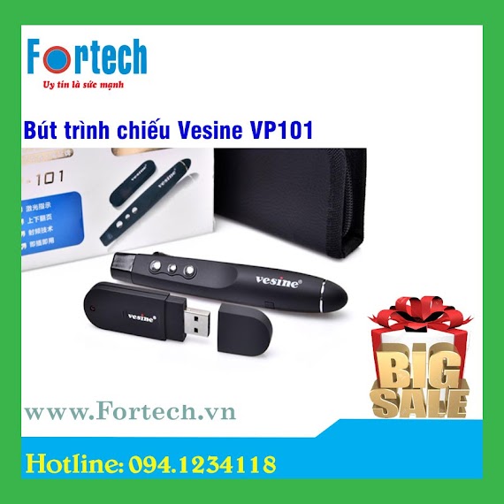 Bút Laser Point Vesine Vp101 Hỗ Trợ Giảng Dạy Trình Chiếu Slide - Tặng Ví Da