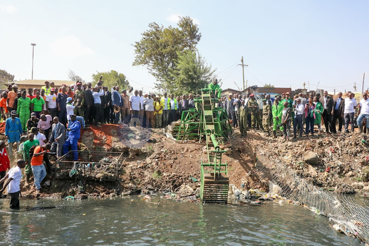 President William Ruto and other leaders during the launch of the Nairobi River Commission on February 22.