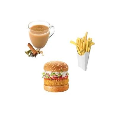 Masala Chai (Masala Chai + Veg Burger + French Fries)