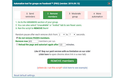 Automation tool for groups on Facebook™