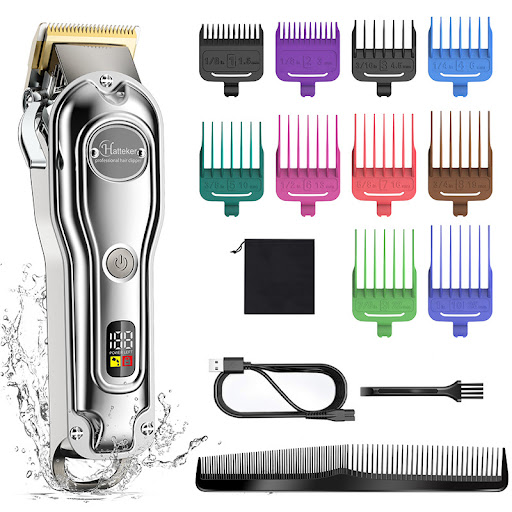Title 4, Hair Salon Hair Clipper with LED LCD Display. P...