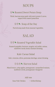 Sage & Lavender menu 6