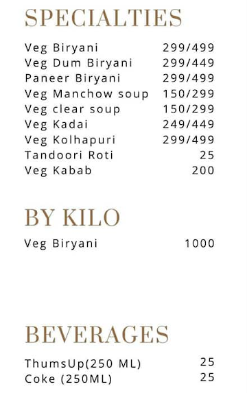 Brahmi - The Veg Bistro menu 