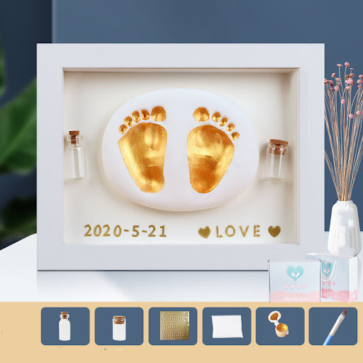 Title 7, Newborn Mud Hand And Foot Print Full Moon Comme...