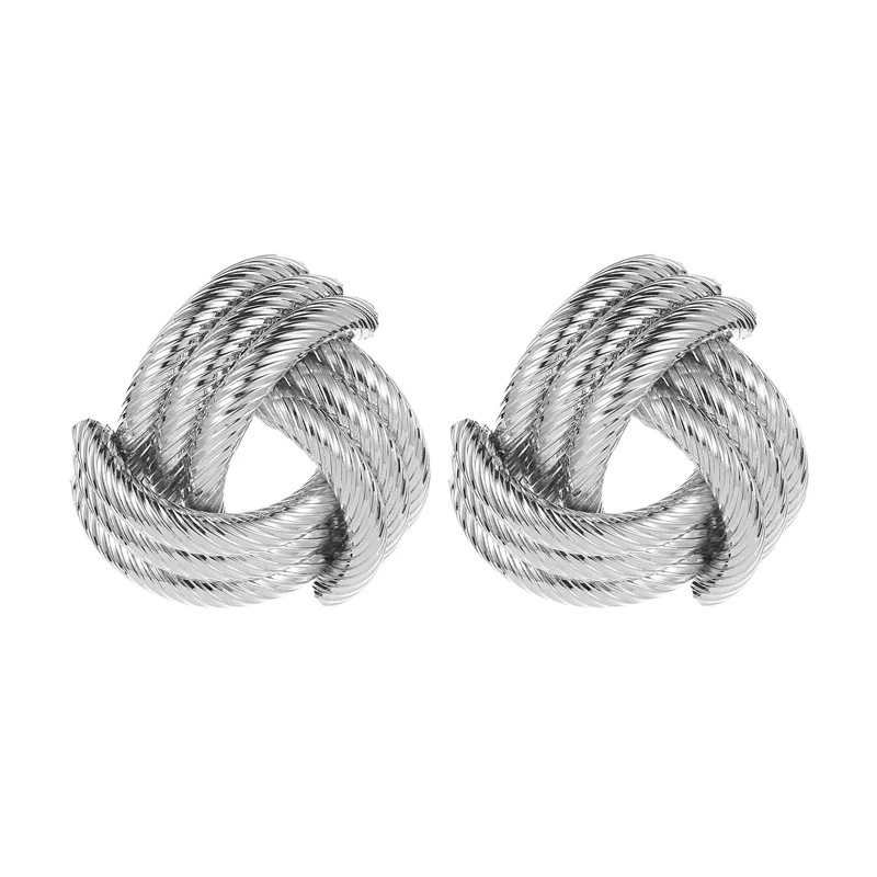 Boucles d'oreilles exagérées géométriques en croix, motif en alliage, puces d'oreilles, un accessoire audacieux et tendance pour toutes occasions