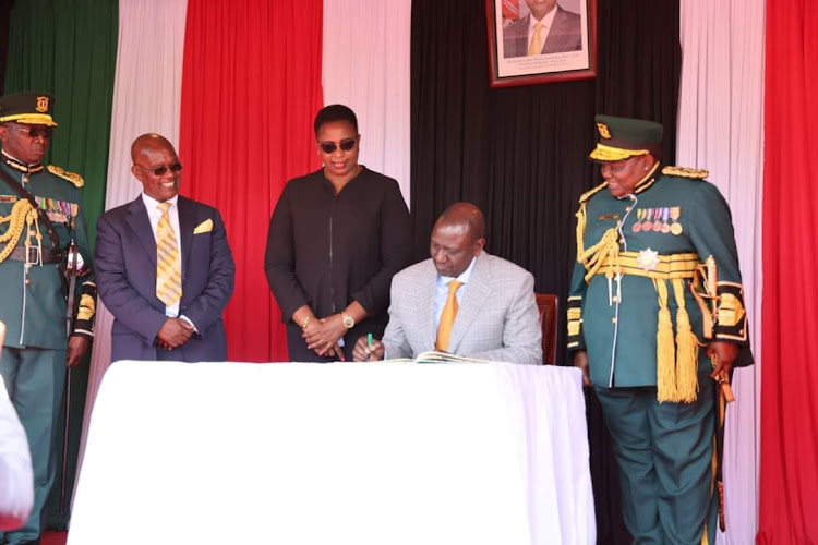 President William Ruto at NYS pass-out parade in Gilgil on March 3, 2023.