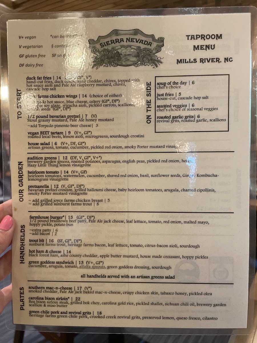 allergen menu