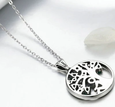 Popular 925 Sterling Silver Rely Tree of Life Pendant Necklaces Women Fashion Jewelry Gift SCN094
