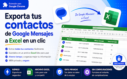 Exportador de Contactos - Google Mensajes screenshot 1
