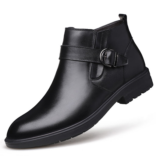 Title 5, Business leather boots and plush cowhide cotton...