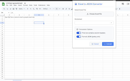 Excel to JSON Converter