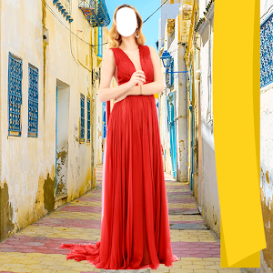 Woman Long Dress Photo Camera logo