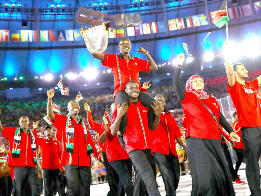 Kenya’s team during the 31st Olympics opening ceremony in Rio de Janeiro, Brazil./REUTERS