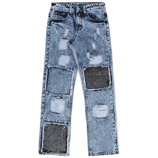 Title 2, High Street Washed Distressed Patch Ripped Jean...
