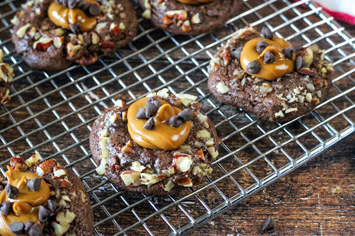 Ultimate Cookie Lover's Thumbprints ready to enjoy.