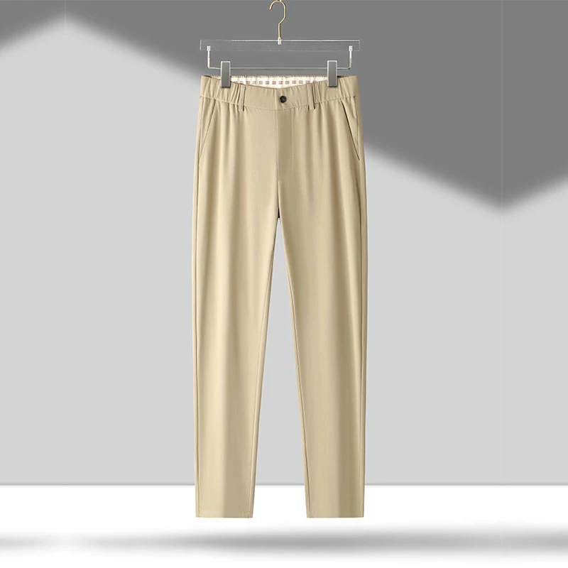 İnce Ruyi bel düz business casual pantolon erkek yaz nefes alabilen güneş korumalı. İş hayatına uygun, rahat.