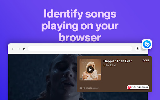 Shazam: Find song names from your browser