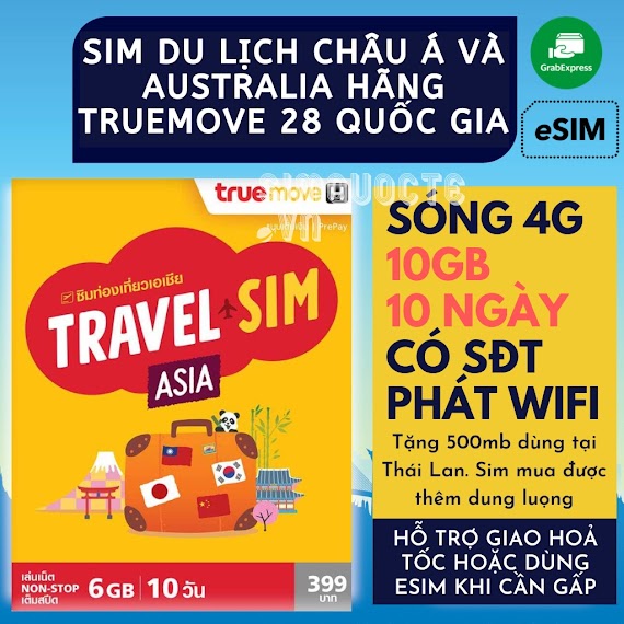 Sim Du Lịch Hàn Quốc Nhật Bản Đài Loan 6Gb 10 Ngày Dtac Go Inter Và Truemove Travel Asia