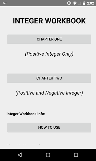 Integer Workbook