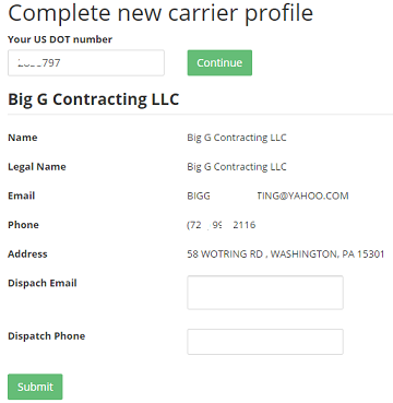 Easy Carrier Onboarding and Sign up