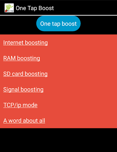 One tap boost